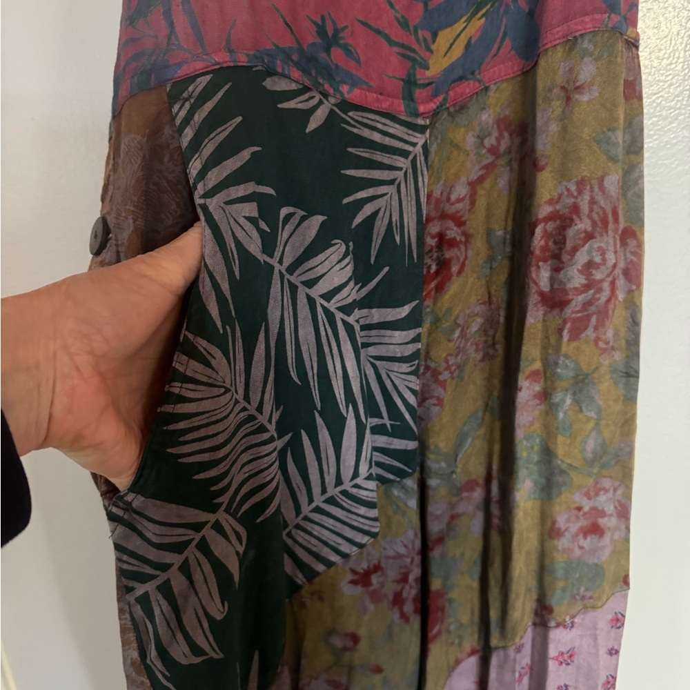 Sacred Threads Multicolor Patchwork Overalls NEW - image 4